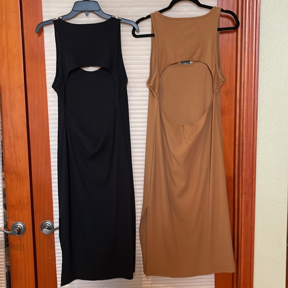 Bundle of women’s XXL swimsuit cover-up/dress one black one cognac/caramel NWT - Picture 8 of 11